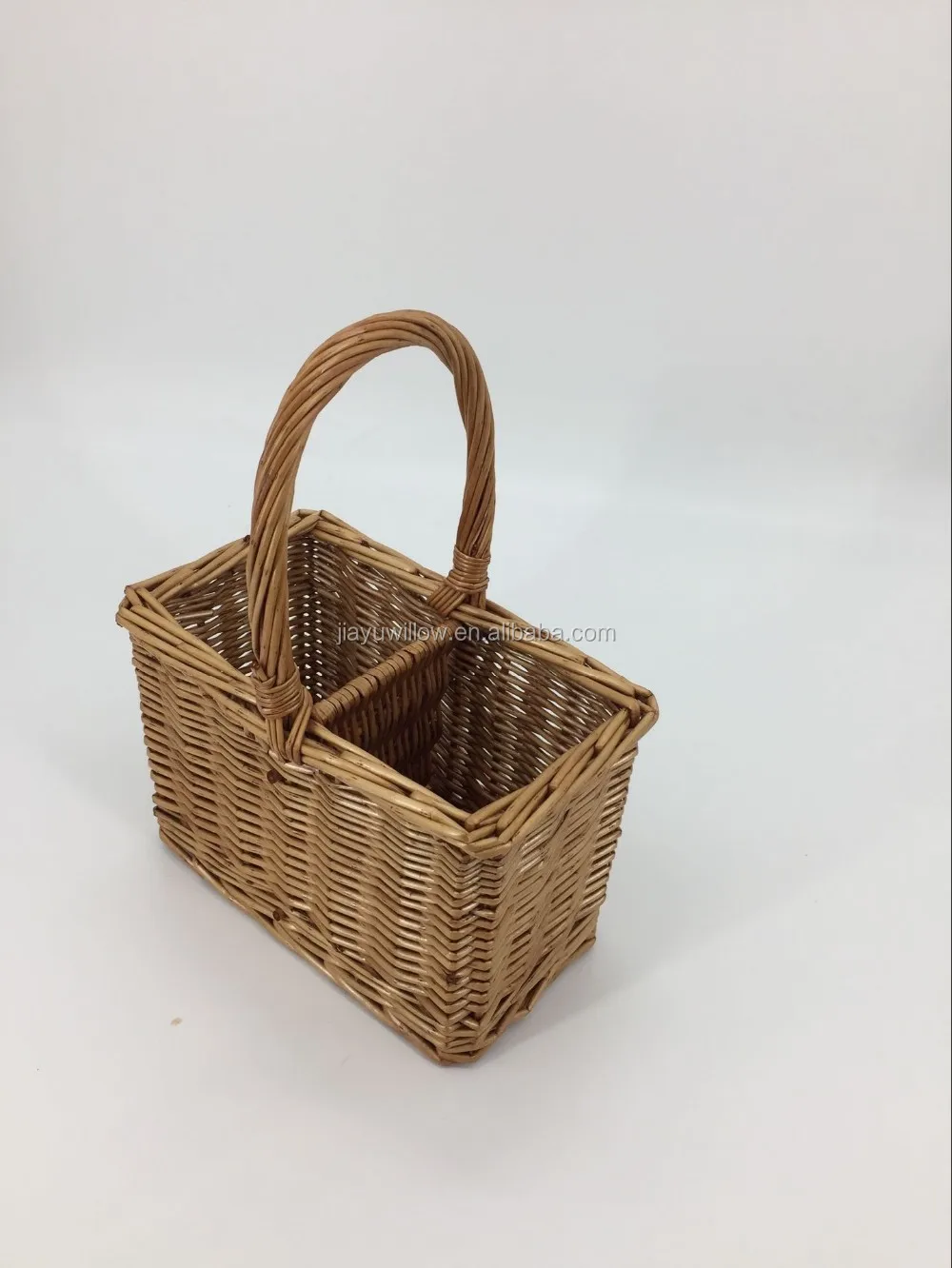 Handmade 2 Bottle Wicker Wine Basket Wicker Wine Basket With Dividers
