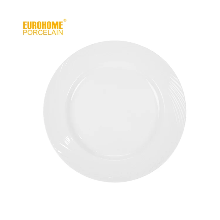
Eurohome factory restaurant chinaware hotel porcelain crockery high quality porcelain ceramic dish with stripe 