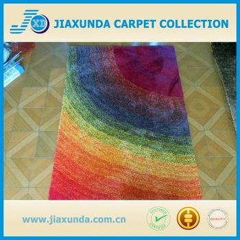 Rainbow Shapes Long Pile Thick Mix Color Fluffy Shaggy Rug With High Quality - Buy Shaggy Rug 