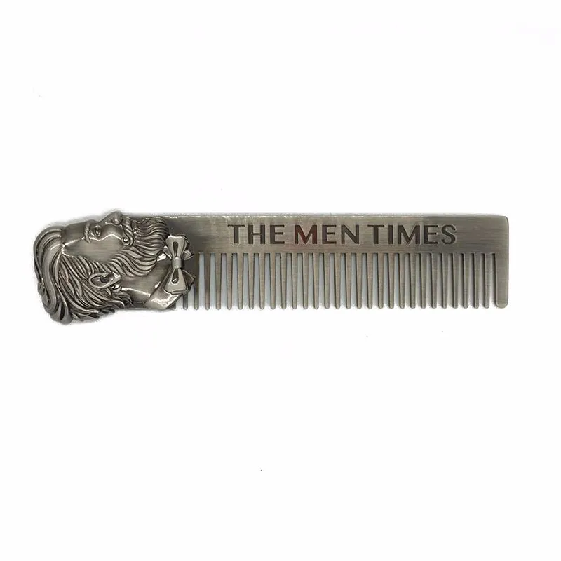 Wb200-04 Stretch Comb Stainless Steel With Press Button Beard Pocket Pressing Combs Are Made Of Stainless Steel Or