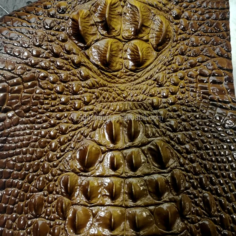 Two Tone Color Crocodile Emboss Faux Leather Sheets