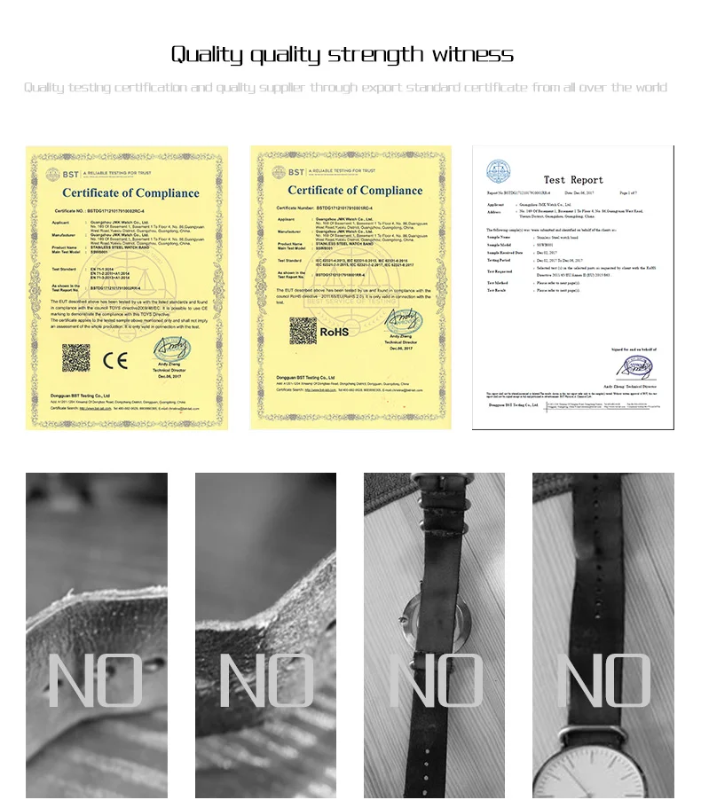 Handmade white line crocodile leather watch strap bands