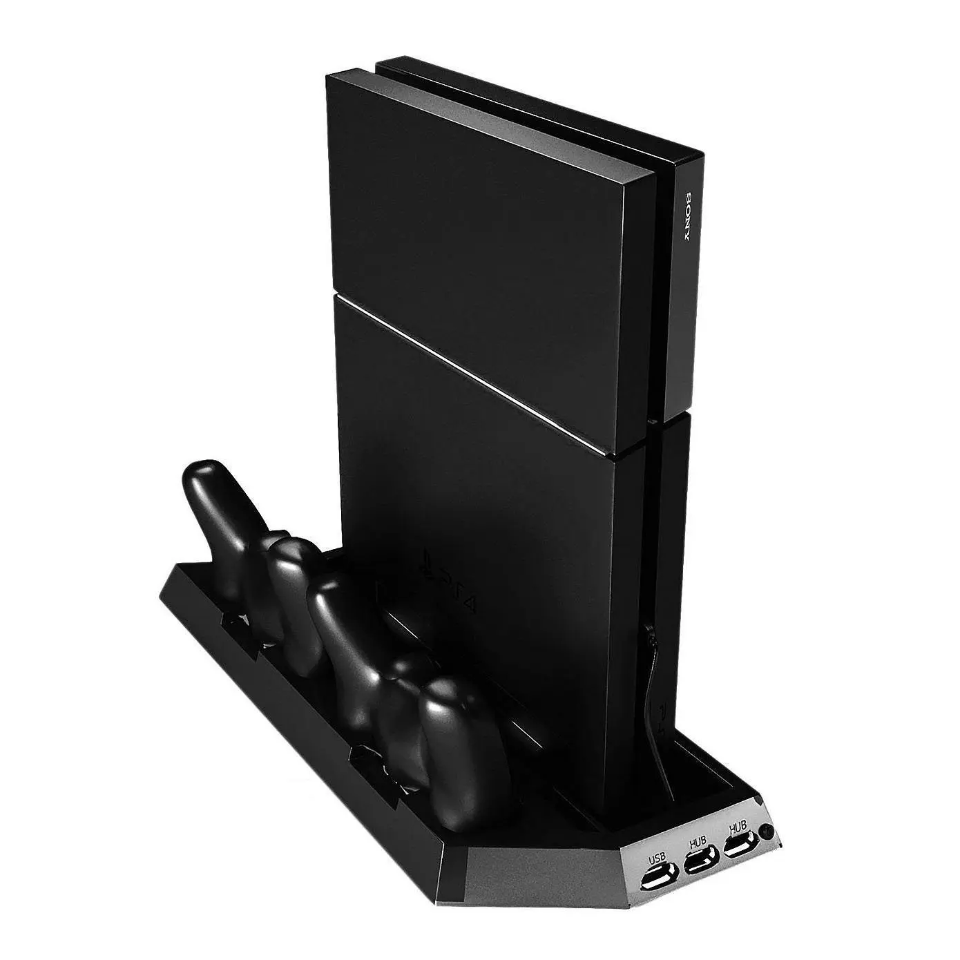 MyLifeUNIT PS4 Vertical Stand, PS4 Stand with Cooling Fan 2 DualShock4 Charger Ports