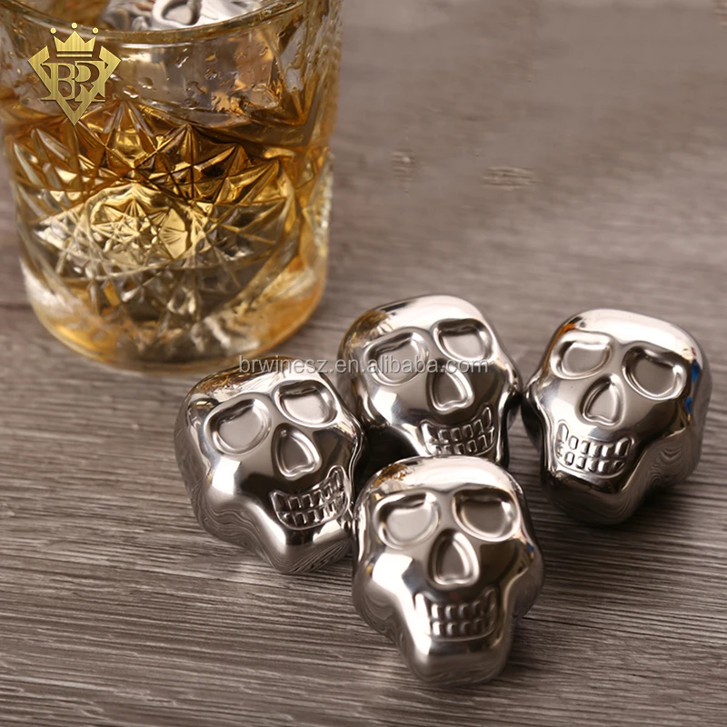 Stainless Steel Skull Ice Cubes