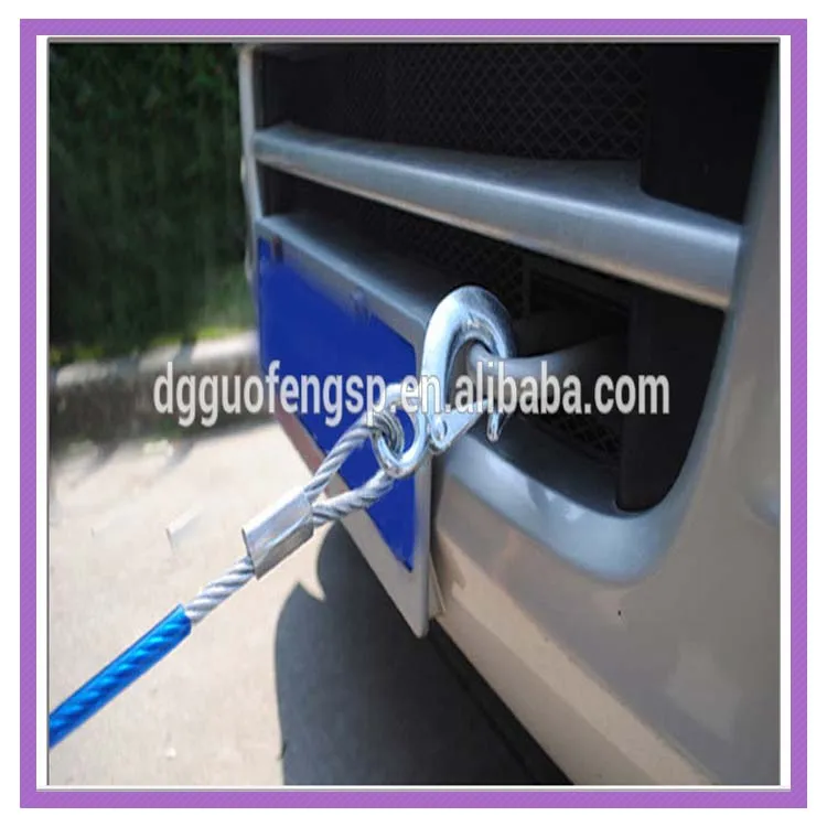 Car Emergency Heavyduty Steel Wire Rope Tow Cable / S Hooks Wire