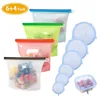 Reusable Food Preservation Bag Airtight Seal Food Storage Container Bag with Silicone Stretch Lids