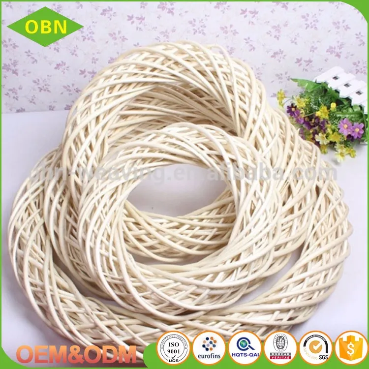 New arrival Artificial hand weaving willow wreath rattan decor wicker garland