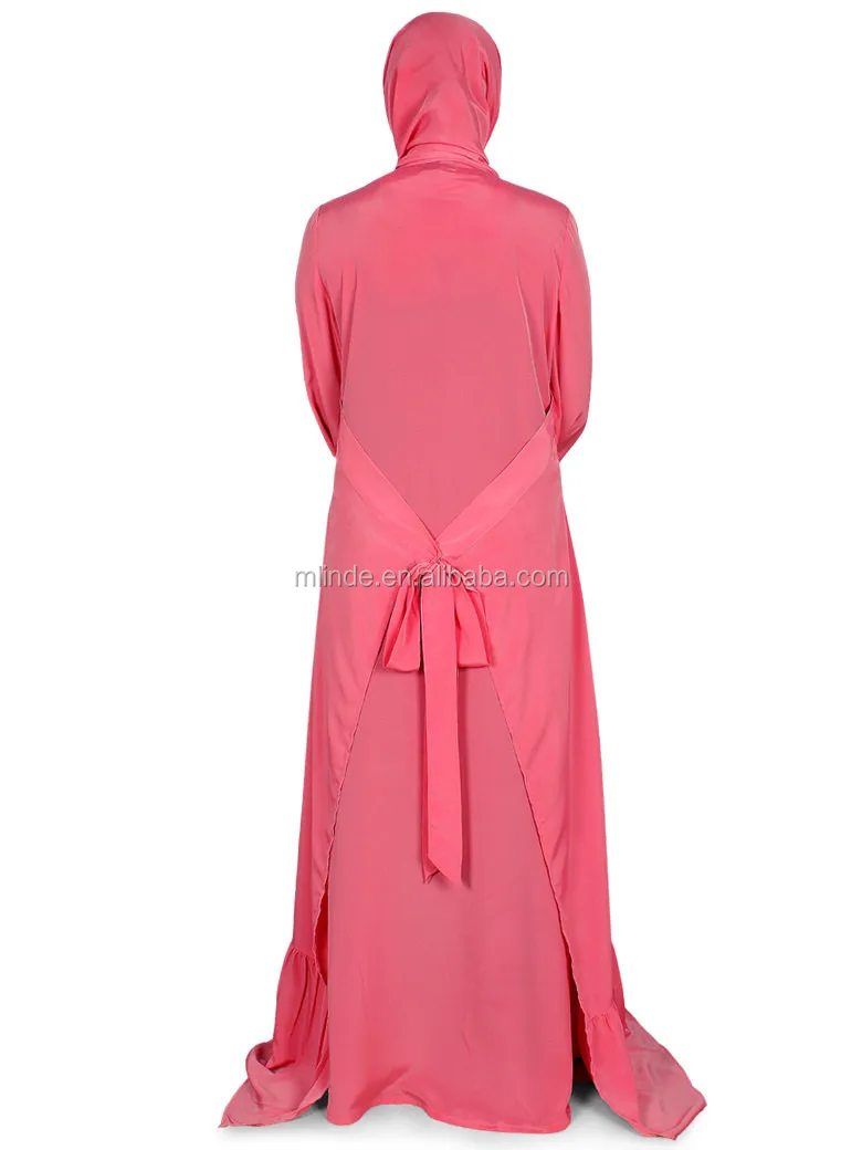 Modern Party Wear Pink Wanita Panjang Maxi Dress Muslim Abaya