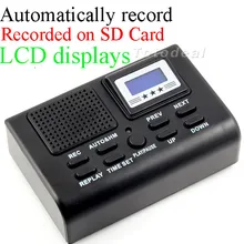 Mini Telephone Digital Voice Recorder Telephone Logger / Telephone Voice Monitor Blue LCD display With Clock function
