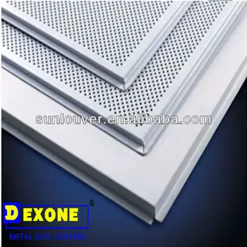 Aluminum Metal Perforated Square Ceiling Tile With Black Non Woven