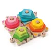 High Quality Wooden Building Blocks Wooden Preschool Children's Building Blocks Geometric Shape Paired Column