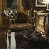 European style carved baroque style leather back seat home office room Executive Chair