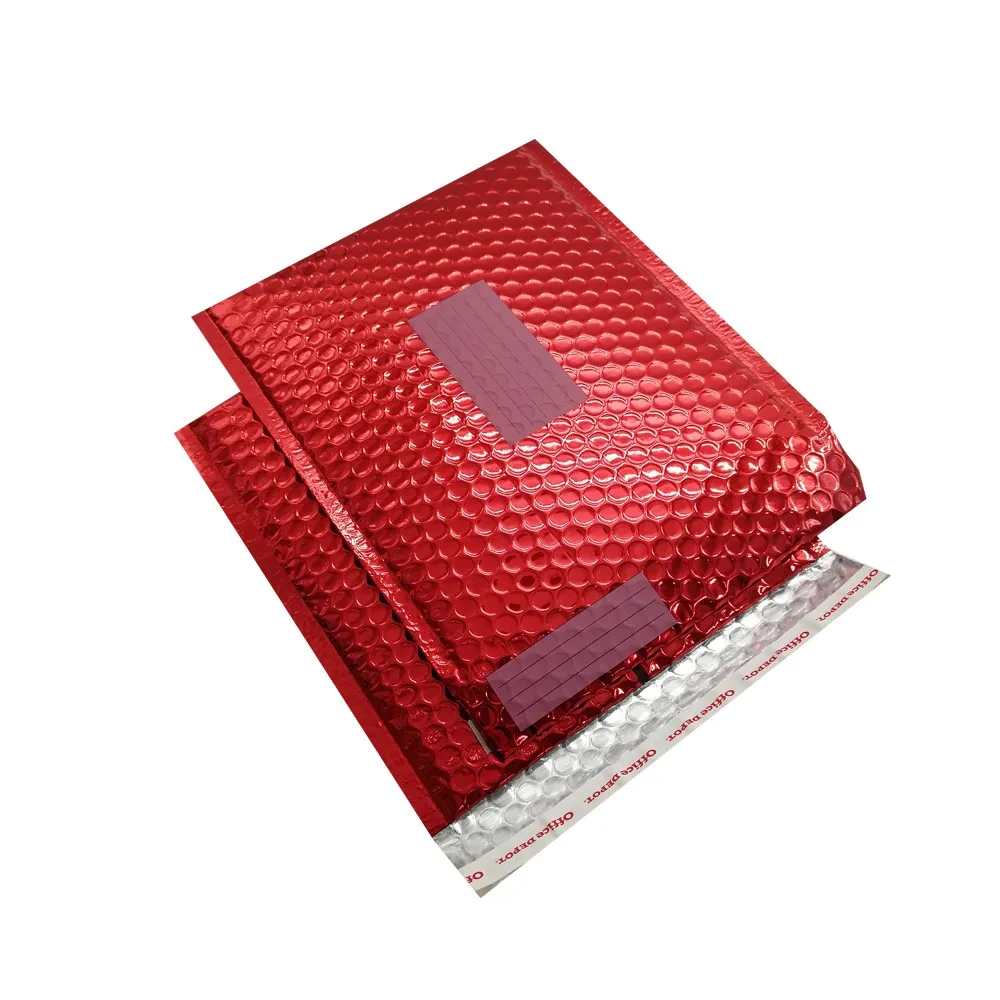 Red Metallic Poly Plastic Aluminum Foil Envelopes Air Self Seal Mailing