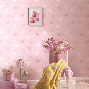 pink lovely design non-woven bedroom wallpaper for girls - buy wallpaper  for girls,pink wallpaper,bedroom wallpaper for girls product on alibaba
