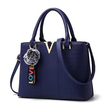 Fashion Blue Handbag Lady Shoulder Bag Pu Leather Hand Bags 2018 Women ...