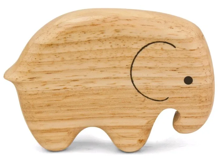 wooden elephant teether