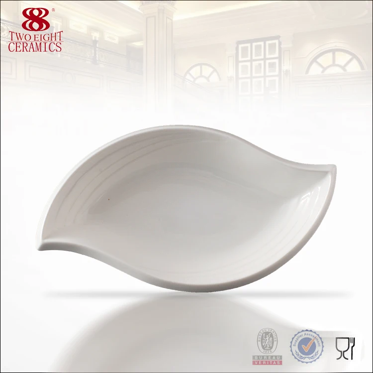 Wholesale Unique Restaurant Dinnerware,Leaf Shaped Salad Plate,Stone