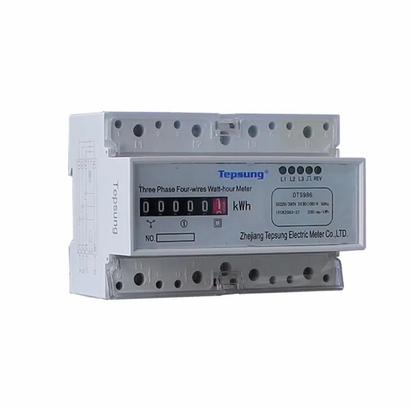Lcd Digital Display Din Rail Three Phase Static Energy