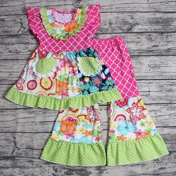 Yawoo Free Shipping Baby Girls Flutter Sleeve Spring Summer Clothing Kids Boutique Outfit Yawoo Free Shipping Baby Girls Flutter Sleeve Spring Summer Clothing Kids Boutique Outfit