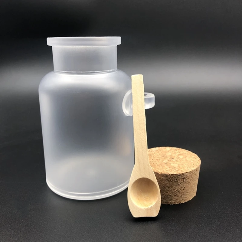 Free Sample 100g 200g 300g 500g Frosted Plastic Bath Salts Bottle Container With Cork Lid And