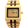 2017 cheap men custom square true wood pocket watch face women quartz movement wooden wrist watches
