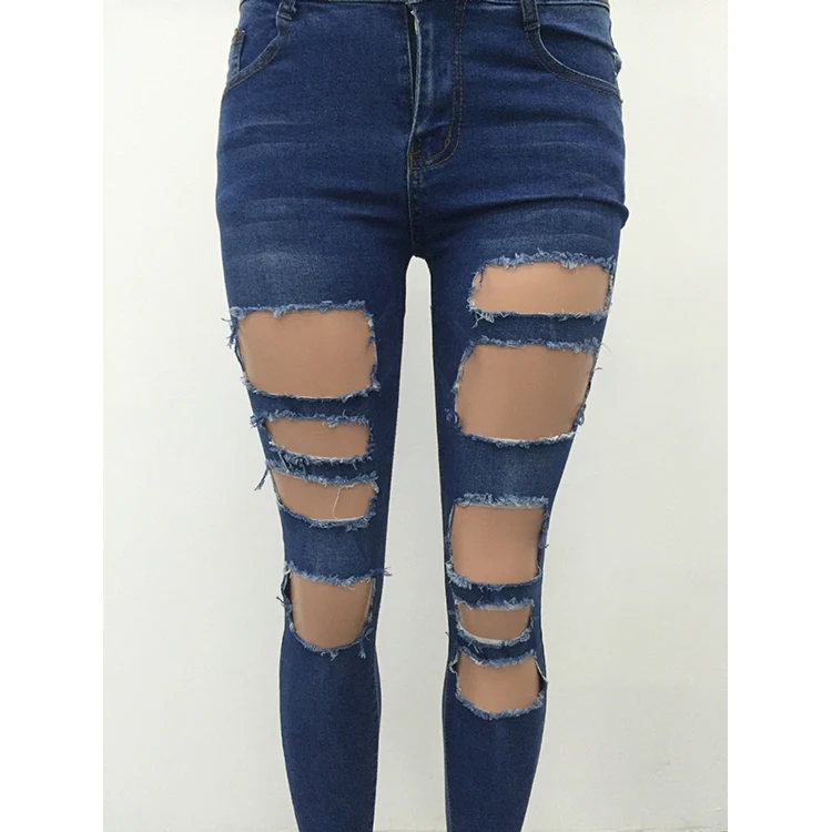 Mujer Sexy Denim Azul Claro Skinny Jeans Sexy Fiesta Pantalones