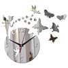 Acrylic Angel Butterflies Stars 3d Home Decor Diy Quartz Mirror Wall Clock