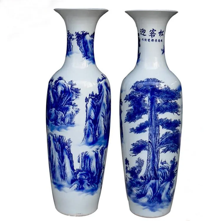 Chinese Blue And White Porcelain Large Ceramic Floor Vase Buy