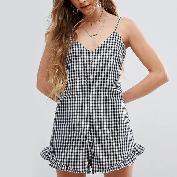 women's gingham playsuit
