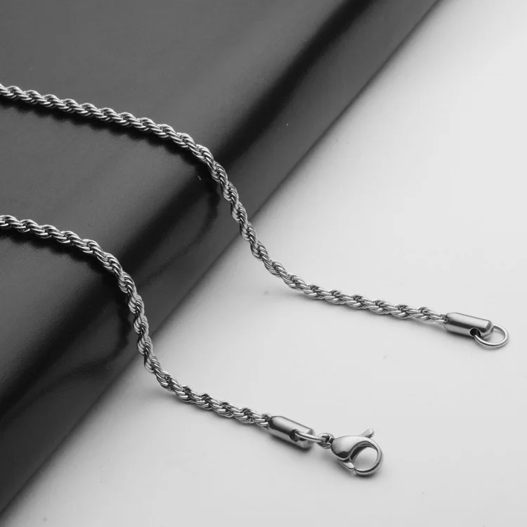 316 Stainless Steel Twisted Jewelry Chain Rope Chain Twist Necklace