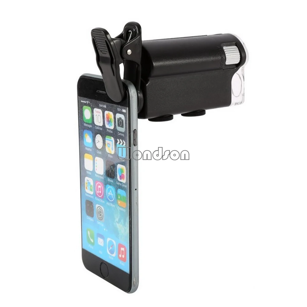 60x-100x Zoom Microscopio Lupa Led + + + Clip De Luz Micro Lente