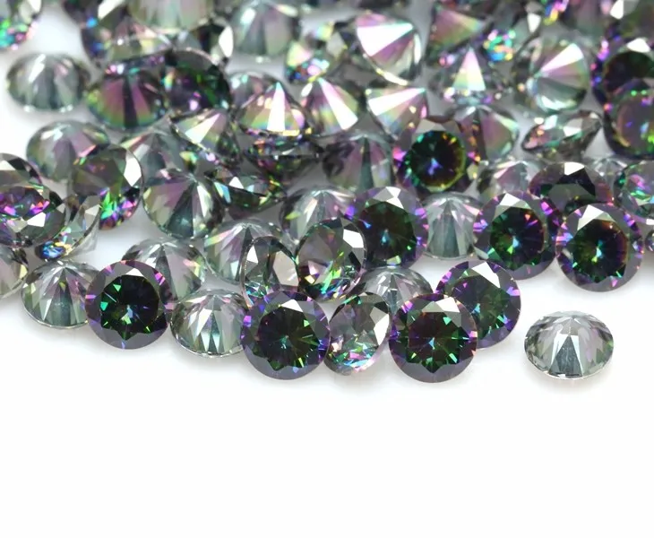 Wholesale 3mm Rated Aaa Round Shape Polished Rainbow Cubic Zirconia