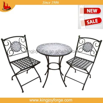 Excellent Quality Tile Slate Ceramic Bistro Set With Table And Two Excellent Quality Tile Slate Ceramic Bistro Set With Table And Two Chairs