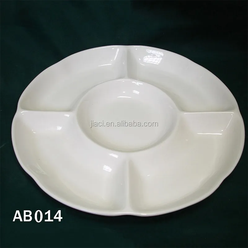 Ceramic Material And Porcelain Ceramic Type 5 Compartment Plates Buy