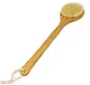 Essentials Natural Bamboo Back Brush - Best Natural Bristle Body Scrub Bath and Shower Brush