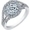 Wholesale Custom 925 Sterling Silver AAA Cubic Zirconia Round Cut CZ Halo Diamond Split Shank Engagement Ring