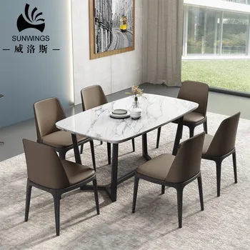 Best Famous Designer Hot Sale Black Itallian Marble Dining Table