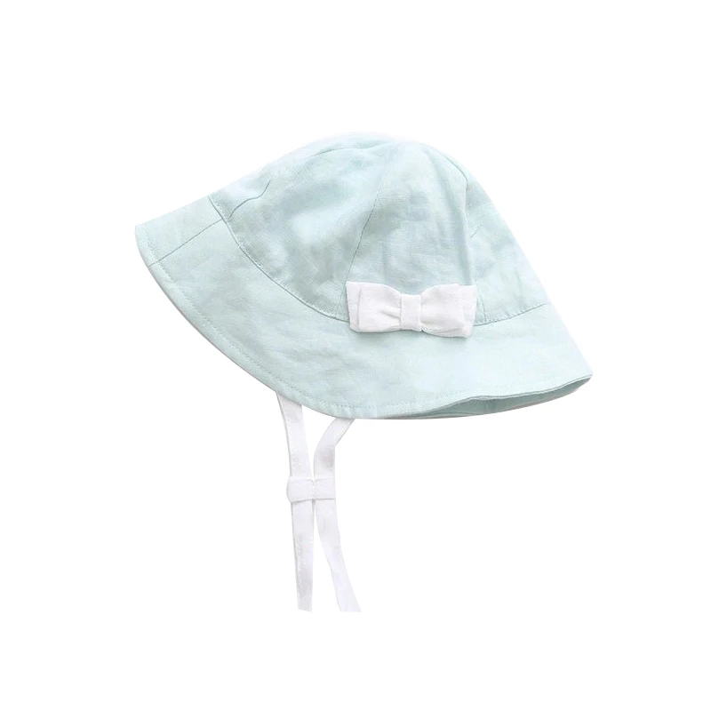 Wholesale Summer Plain Cotton Toddler Baby Girls Sun Bucket Hats With ...