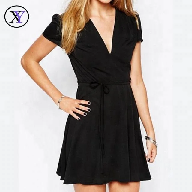 plain black cotton dress