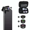 High Quality Latest 4 in 1 Phone Lens Kit 180 Degree Fisheye Wide Angle Macro Telephoto Lens Projector for Cell Phone Camera