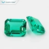 Tianyu gem 10*12mm emerald cut hydrothermal synthetic clear Columbian emerald stone price per carat