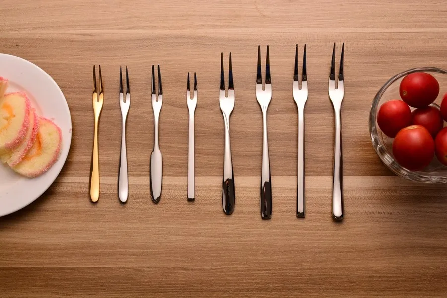 开胃菜甜点叉子不锈钢迷你沙拉水果蛋糕品尝叉子鸡尾酒叉 15厘米