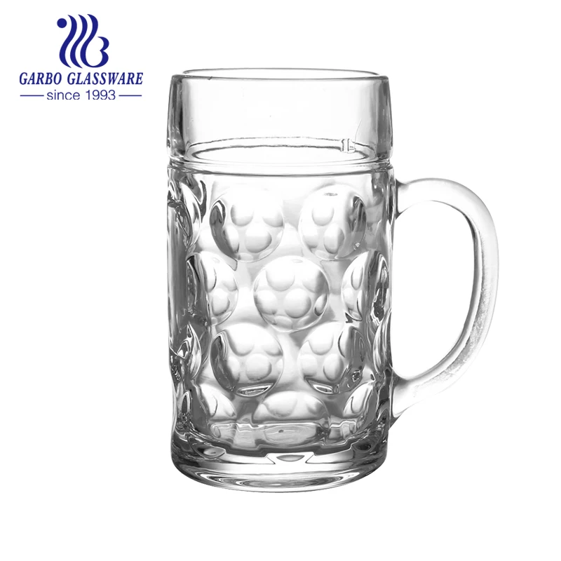 Transpa Machine Pressed Wine Gl Cup With Handle Carved Beer Mug Product