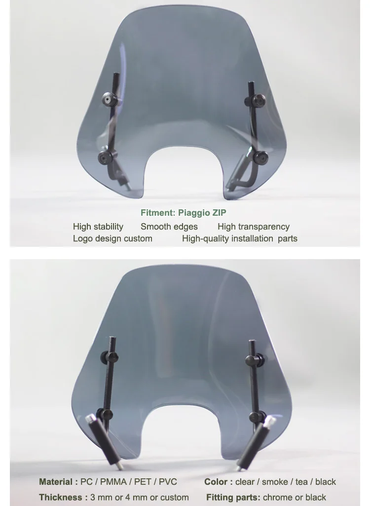 China New Arrival Motorcycle Scooter Windshield Wind Deflector Screen