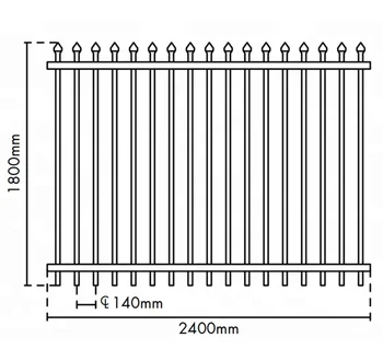 Euro Style Free Standing Metal Palisade Fence / Wrought Iron Fence ...