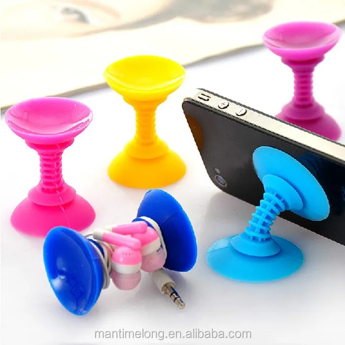 Trendy Double Sided Suction Cup Sucker Silicone Phone Holder Funny Cell