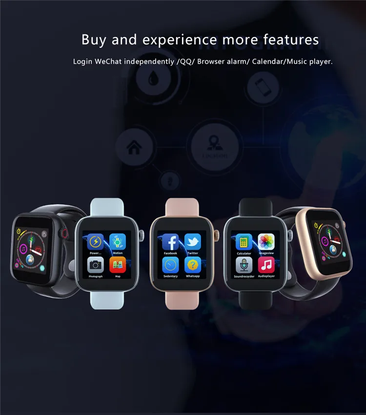 2020 Newest High Quality W6 SIM Smart Watch with Camera for IOS Android like IWO 6 7 8 10 11 Smartwatch for iphone xs max