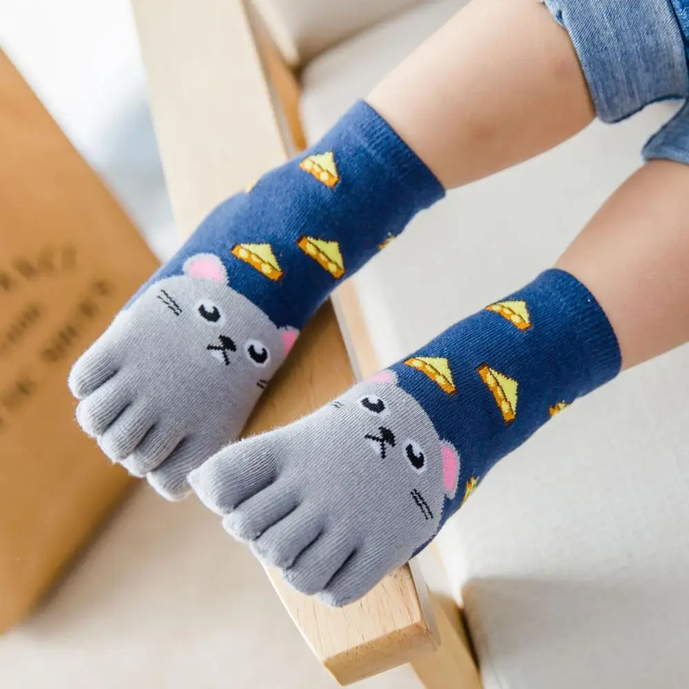 Mode 3 12 Tahun Kaus Kaki Katun Anak Anak Berusia Jari Unisex Bayi