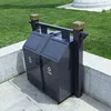 Outside garden trash can black garbage can old school kitchen garbage bin