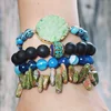 LS-D1035 Holiday Gift chunky druzy stone stack bracelet jewelry ,chip beads stack bracelet for men jewelry